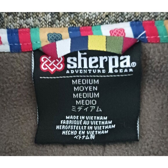 Sherpa Adventure Lhamu Jacket Gray Fleece Knit Zip Front Knee Length Sz M - Picture 8 of 15